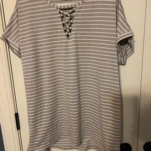 Striped Gray Women's Top